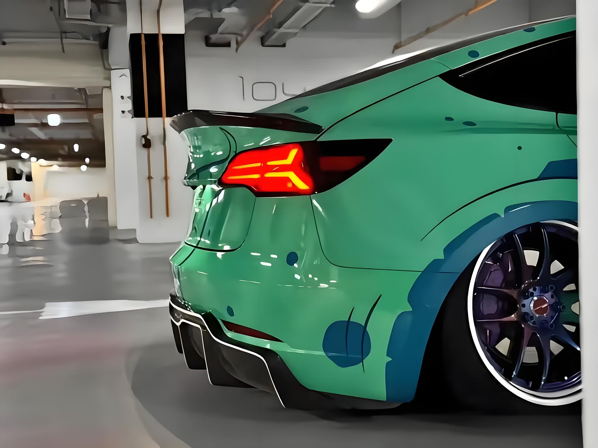 Green Dino Blast Full Size Car Wrap