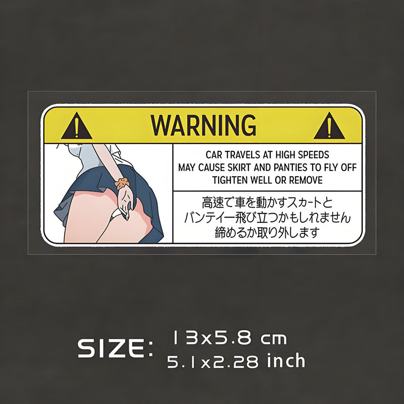 JDM Anime Girl Overspeed Warning Car Sticker