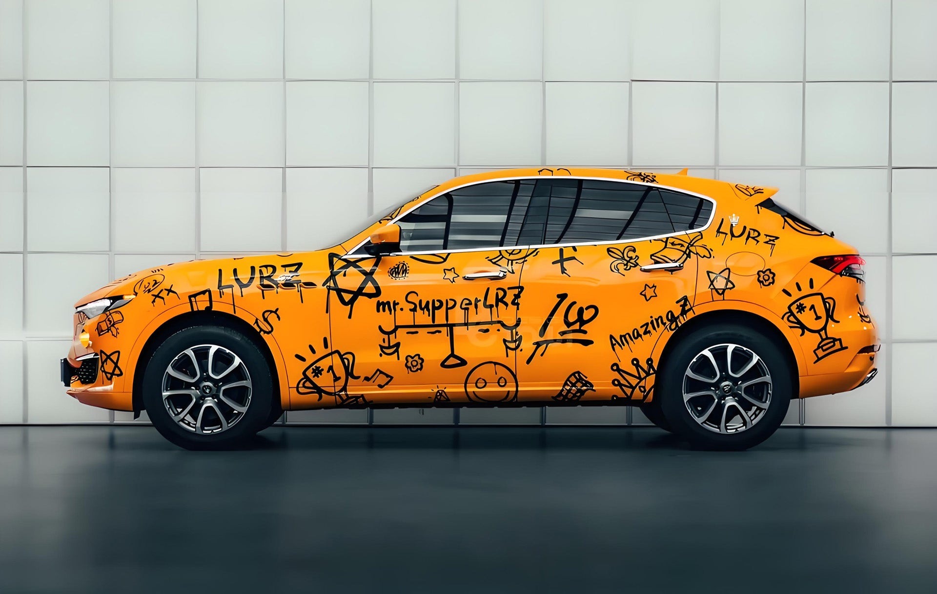 Orange Mr Supper LRZ Full Size Car Wrap