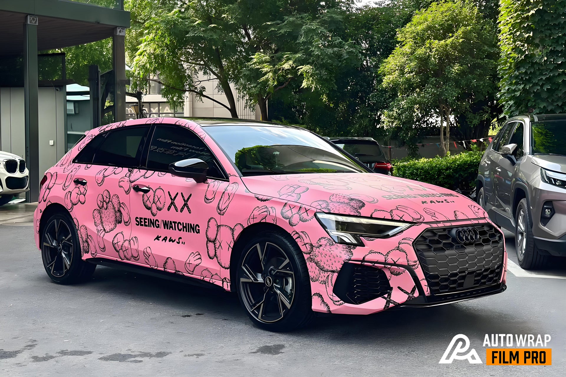 Pinke Sesamstraße-Autofolie in voller Größe