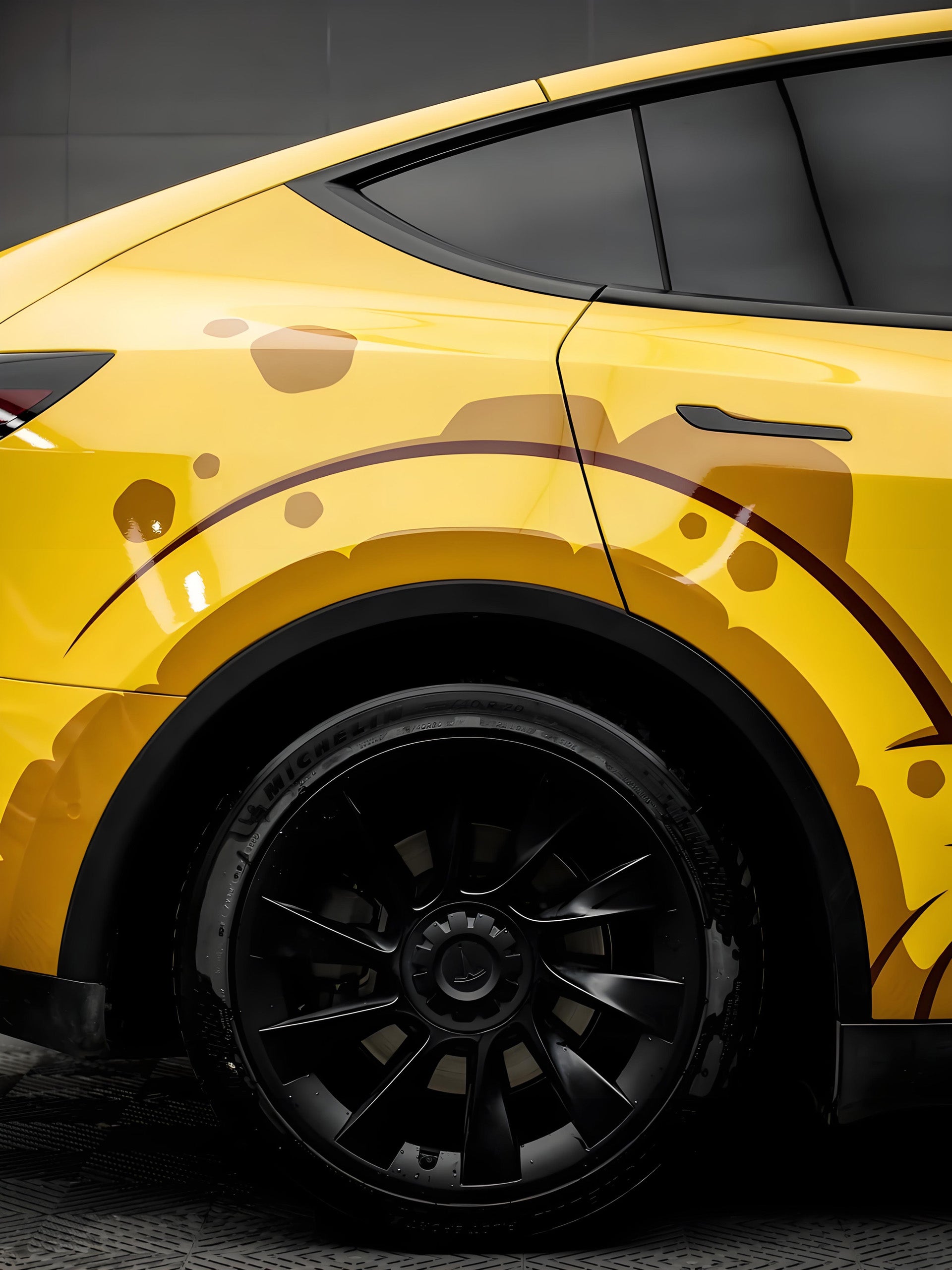 Yellow Dino Blast Full Size Car Wrap