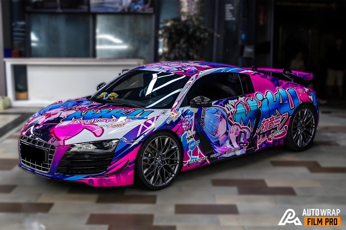 Hatsune Miku Audi Sport Car Wrap – Bold Anime Itasha Design for Performance Cars