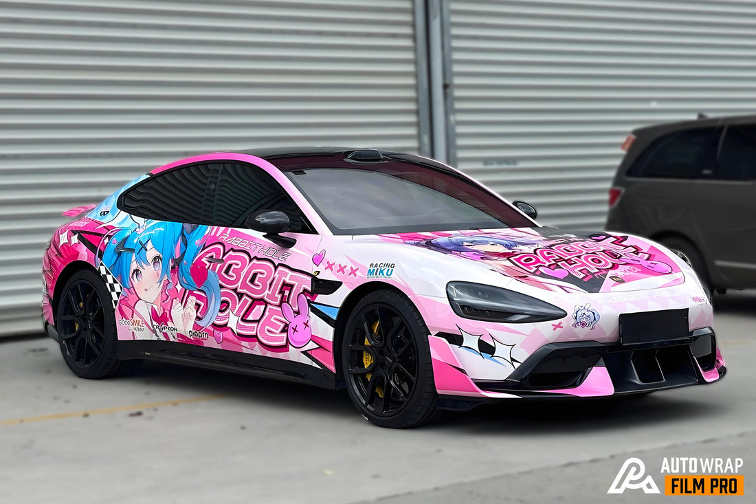 Miku Rabbit Hole Car Wrap – A Bold Racing-Inspired Itasha for Modern Performance Builds