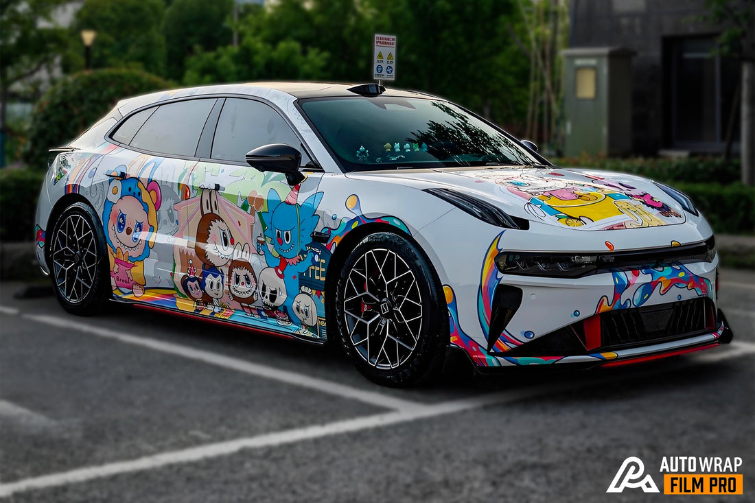 White Labubu Car Wrap – A Playful Designer Toy Itasha for Modern Performance Cars