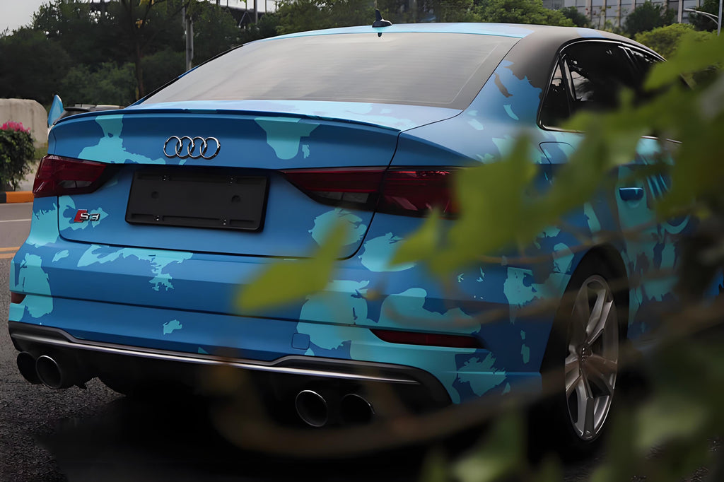 Black Blue Geometric Livery Full Size Car Wrap [UW-14]