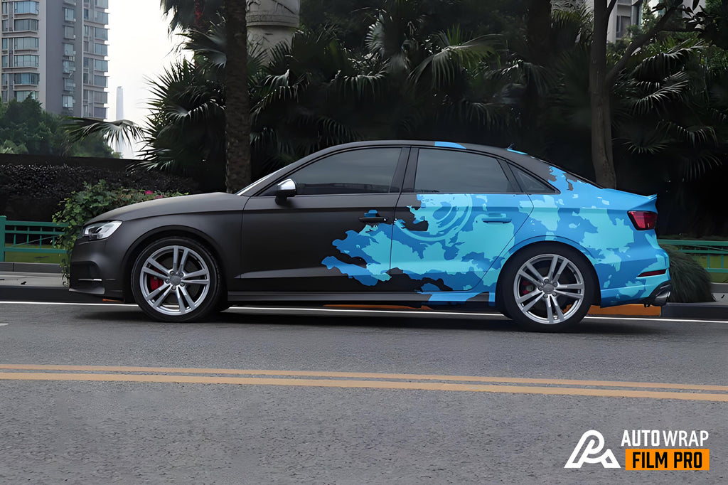Black Blue Geometric Livery Full Size Car Wrap [UW-14]