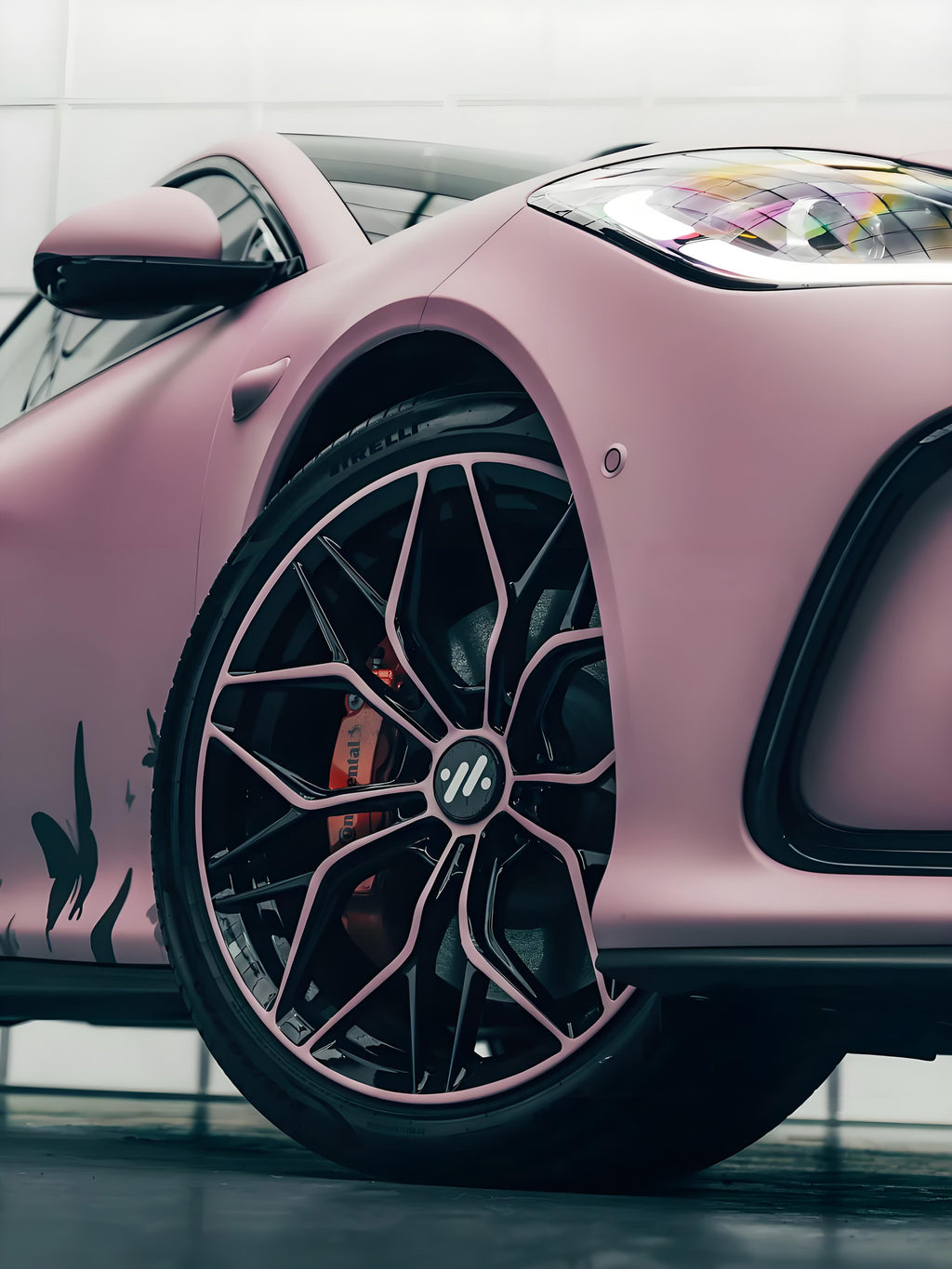 Black Pink Butterfly Full Size Car Wrap [UW-21]