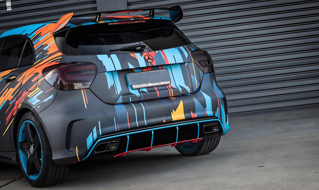 Black Yellow Geometry Full Size Car Wrap [UW-22]