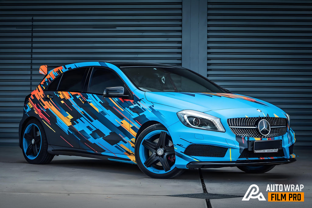 Black Yellow Geometry Full Size Car Wrap [UW-22]