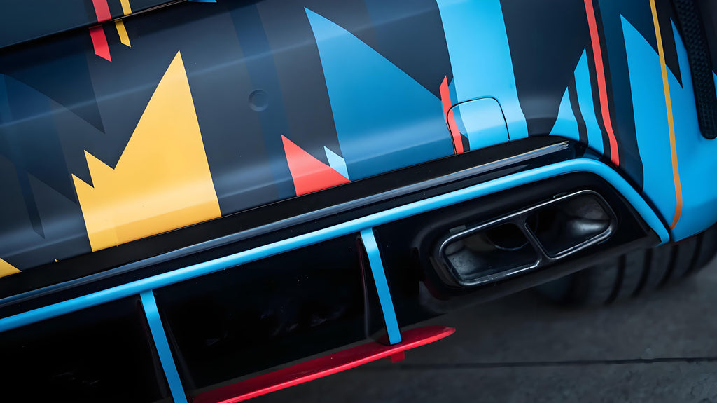 Black Yellow Geometry Full Size Car Wrap [UW-22]