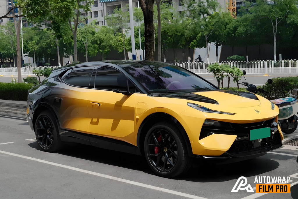 Black Yellow Gradient Full Size Car Wrap [UW-23]