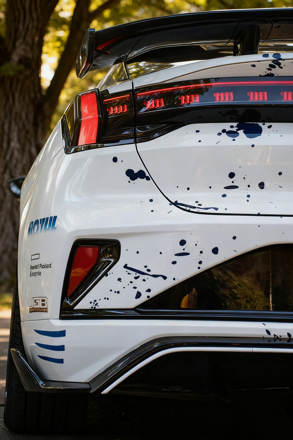 Blanc-Bleu Spray Art Car Wrap [UW-54]