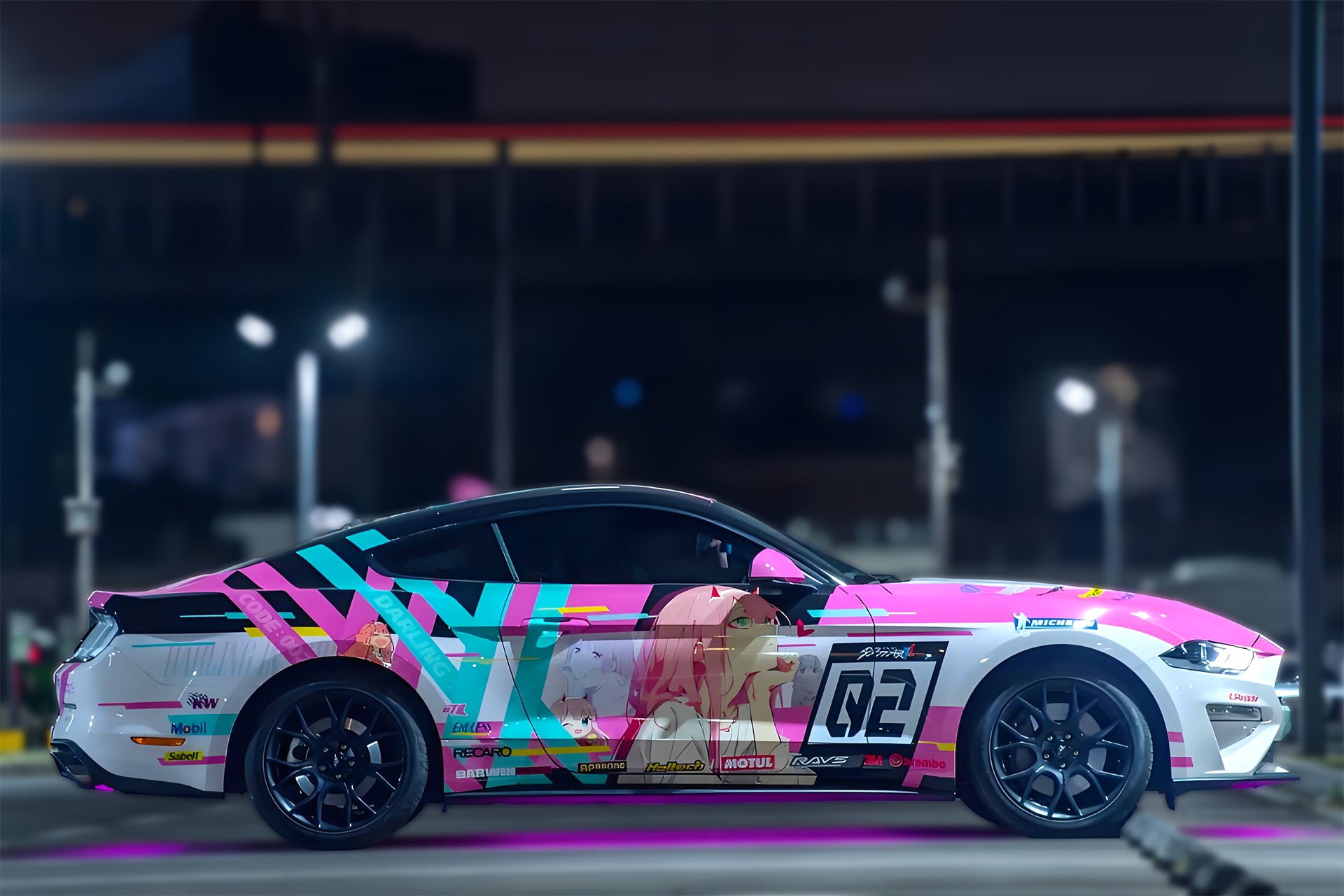 DARLING in the FRANXX B Zero Two Car Wrap [AW-12]