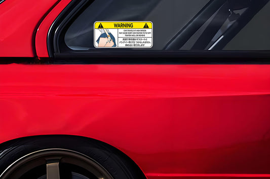 JDM Anime Girl Overspeed Warning Car Sticker