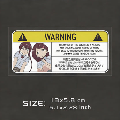 JDM Anime Girl Overspeed Warning Car Sticker
