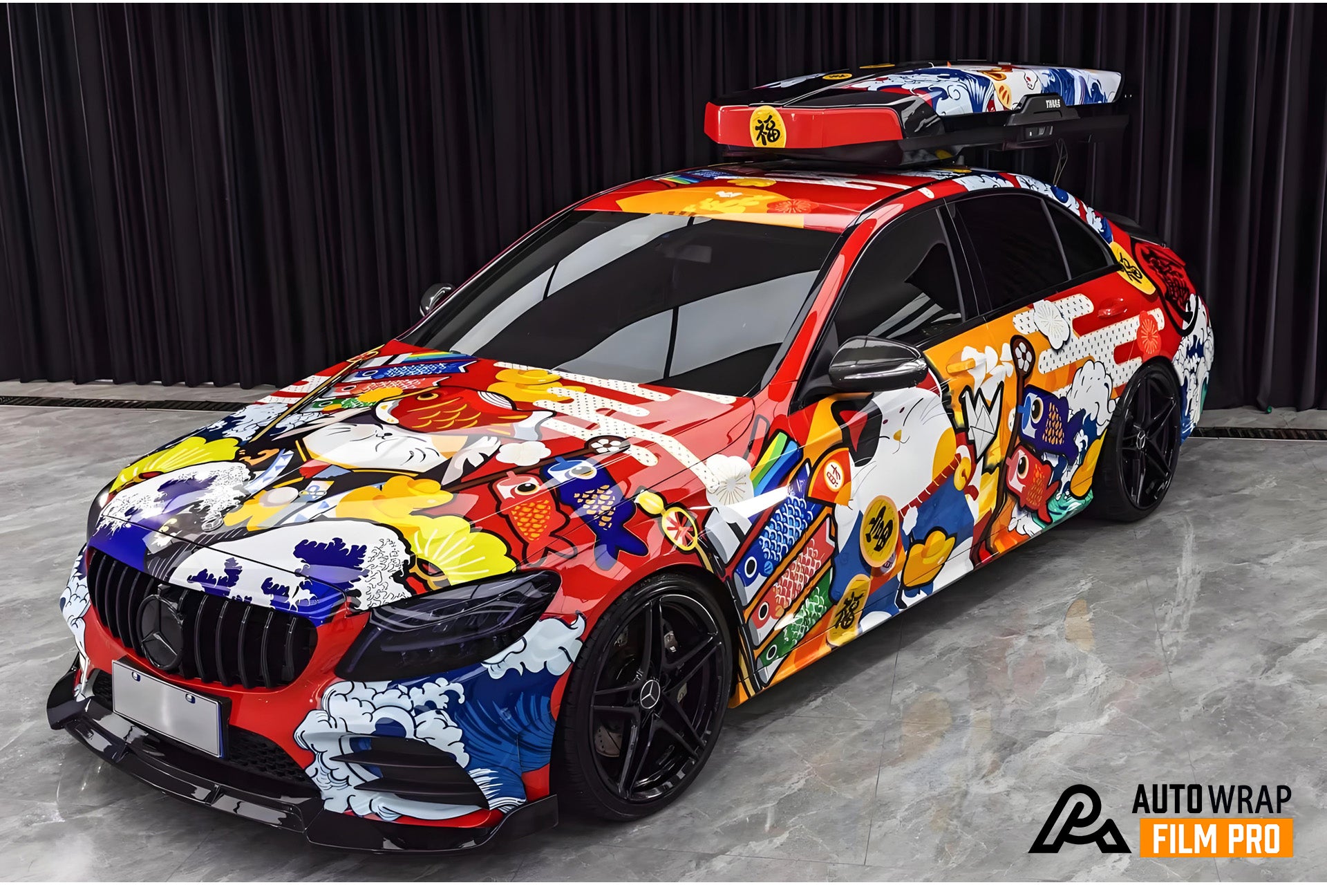 日本のグラフィティスタイルのフルサイズカーラップ