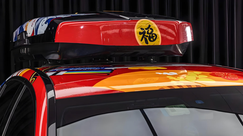 Autofolierung in voller Größe im japanischen Graffiti-Stil
