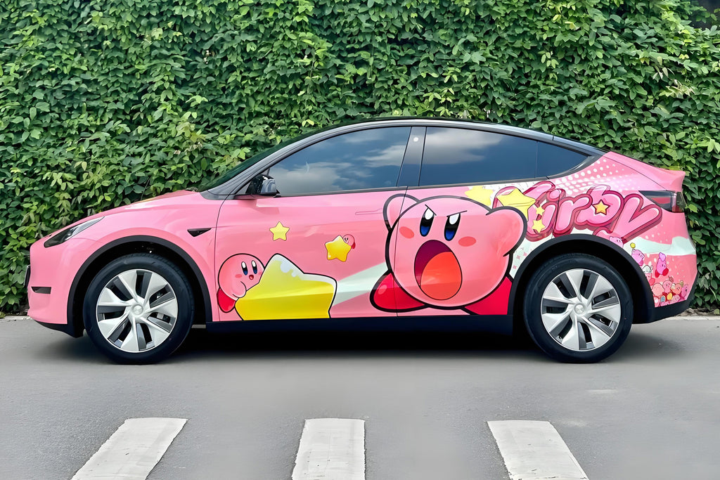 Kirby's Dream Land – Eine Autofolierung in Originalgröße