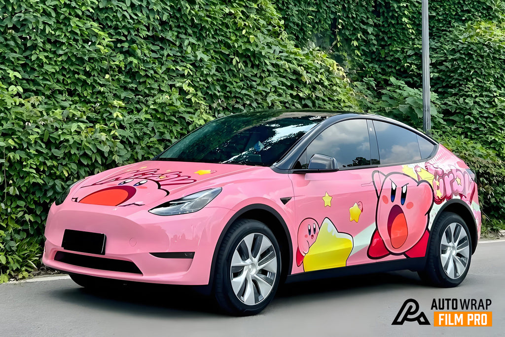 Kirby's Dream Land – Eine Autofolierung in Originalgröße