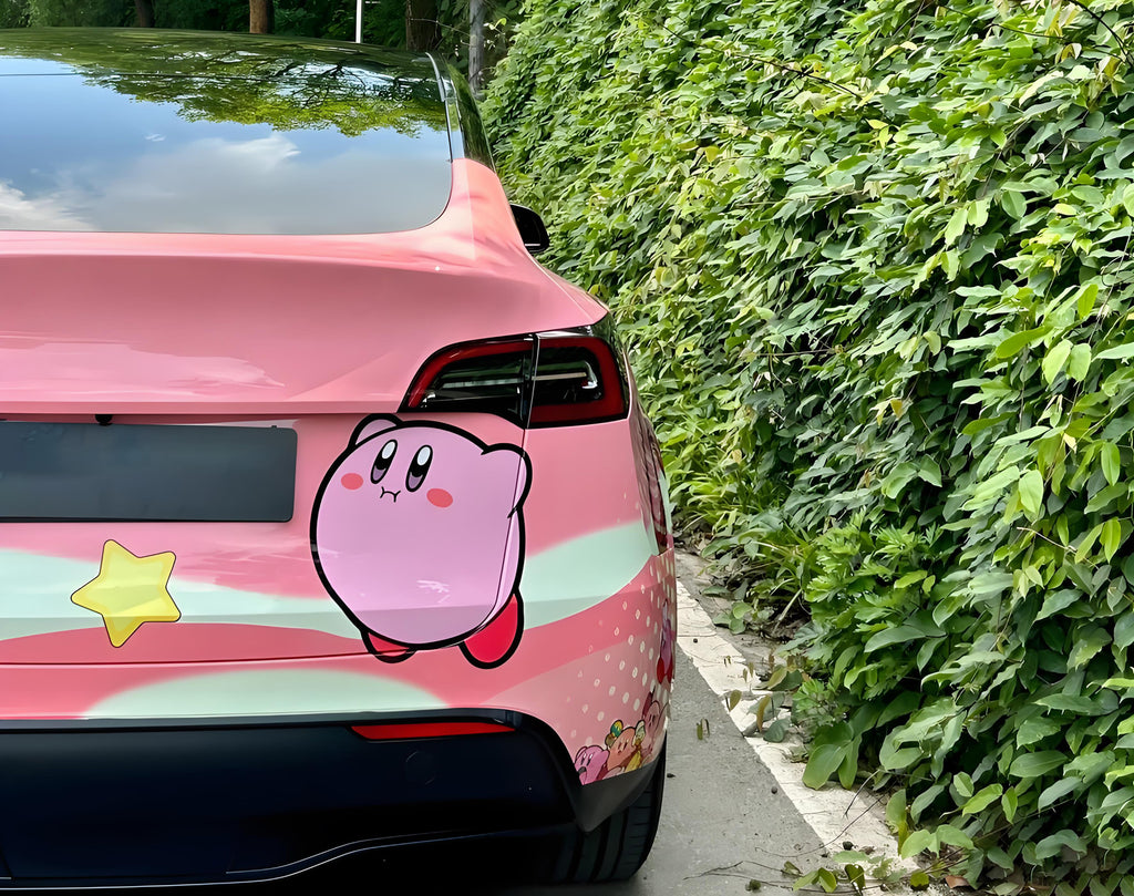 Kirby's Dream Land – Eine Autofolierung in Originalgröße