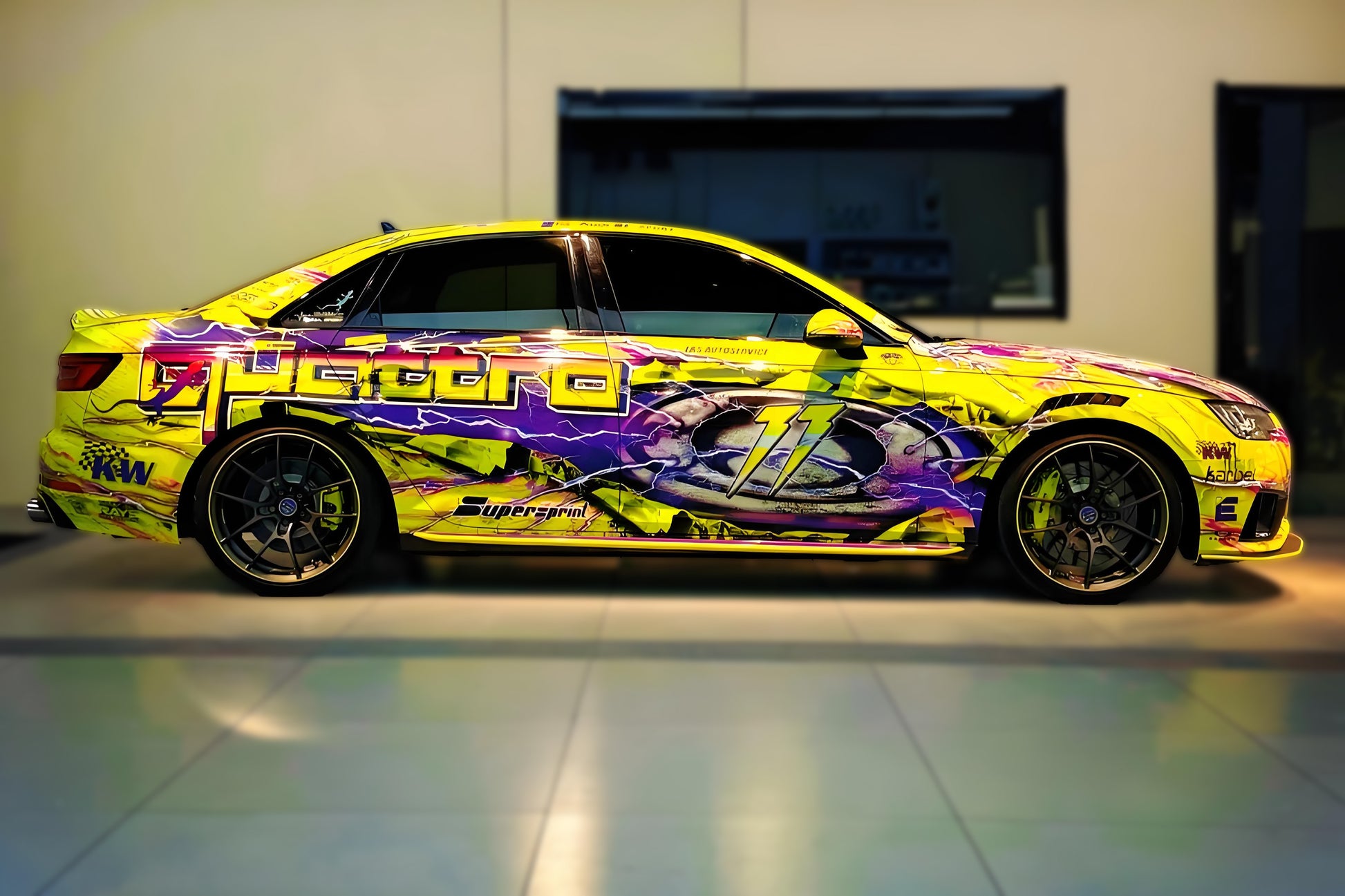 Neo-Punk Cartoon Car Wrap [UW-56]