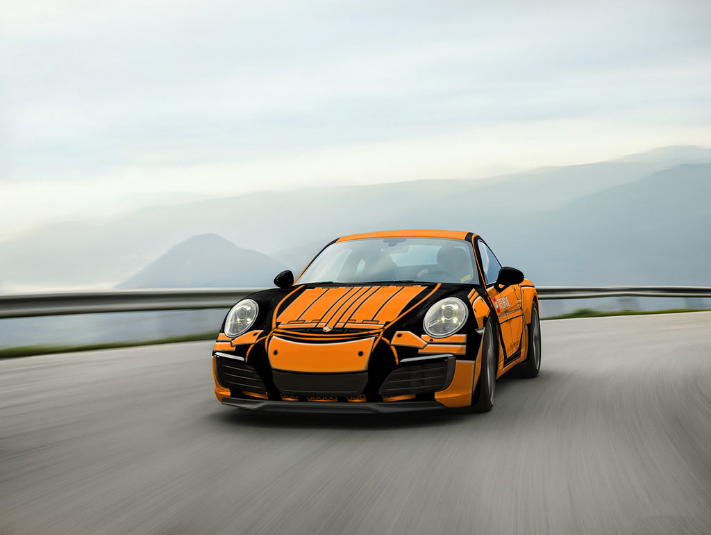 Orange Lego Full Size Car Wrap