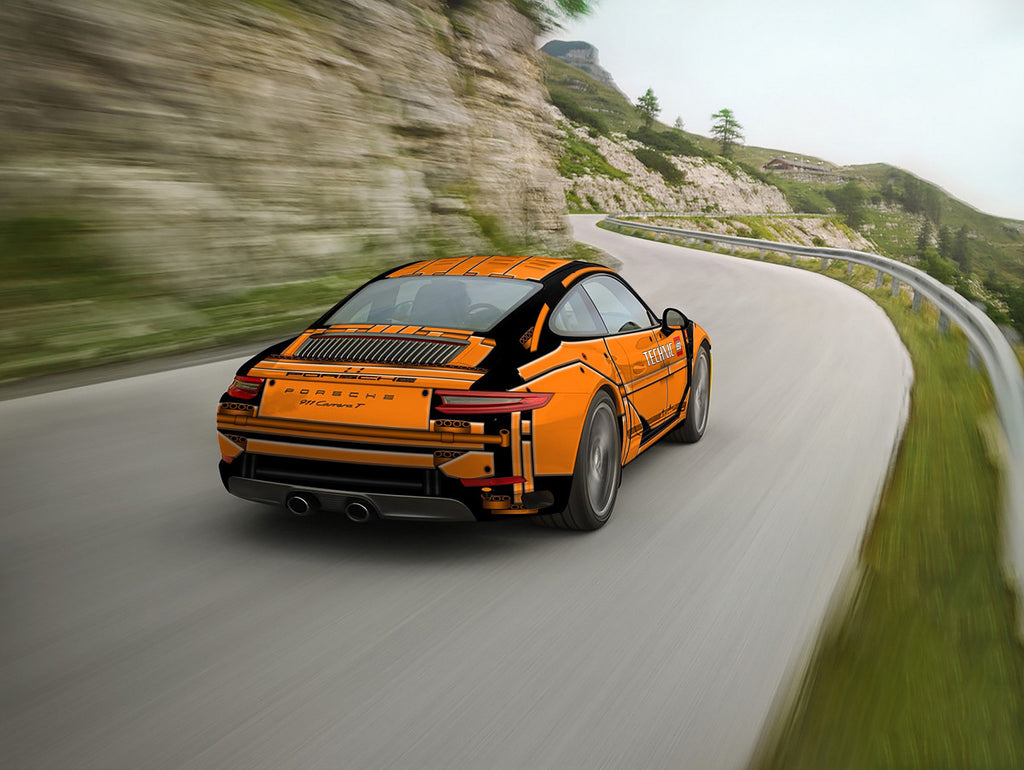 Orange Lego Full Size Car Wrap
