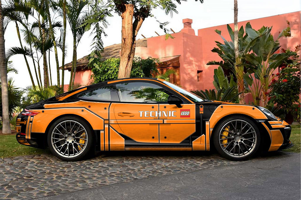 Orange Lego Full Size Car Wrap