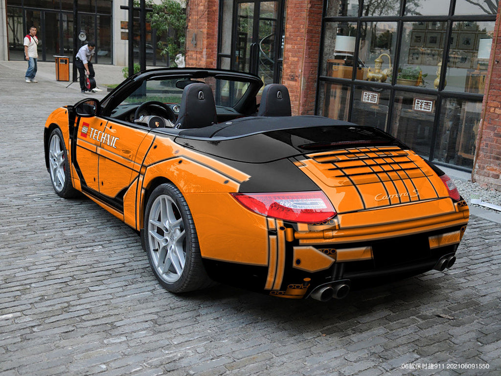 Orange Lego Full Size Car Wrap