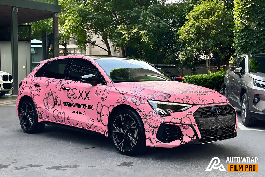 Pinke Sesamstraße-Autofolie in voller Größe