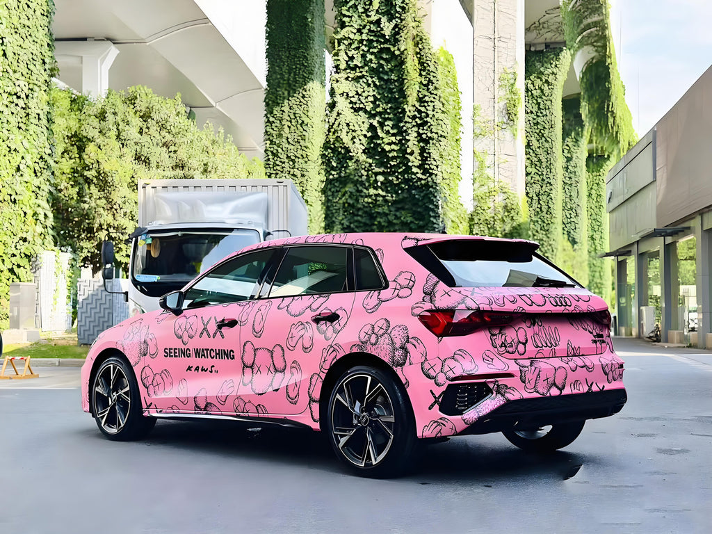 Pinke Sesamstraße-Autofolie in voller Größe