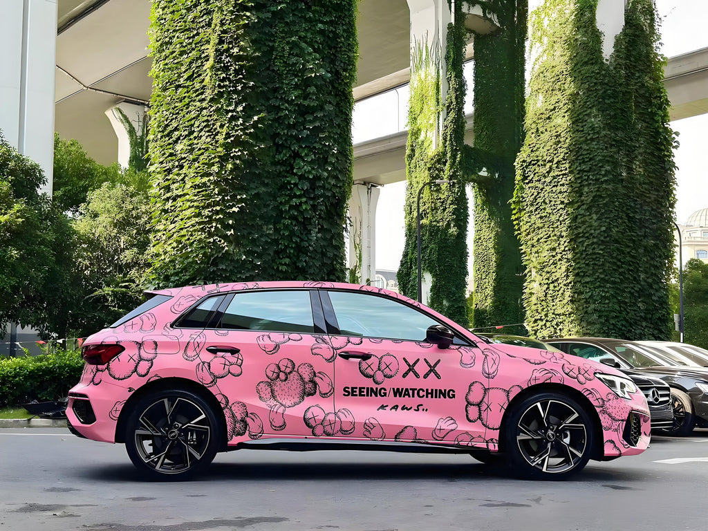 Pinke Sesamstraße-Autofolie in voller Größe