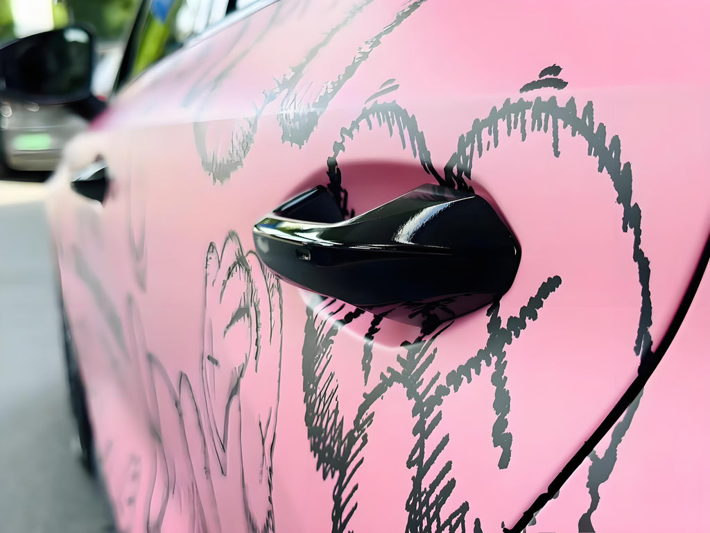 Pinke Sesamstraße-Autofolie in voller Größe