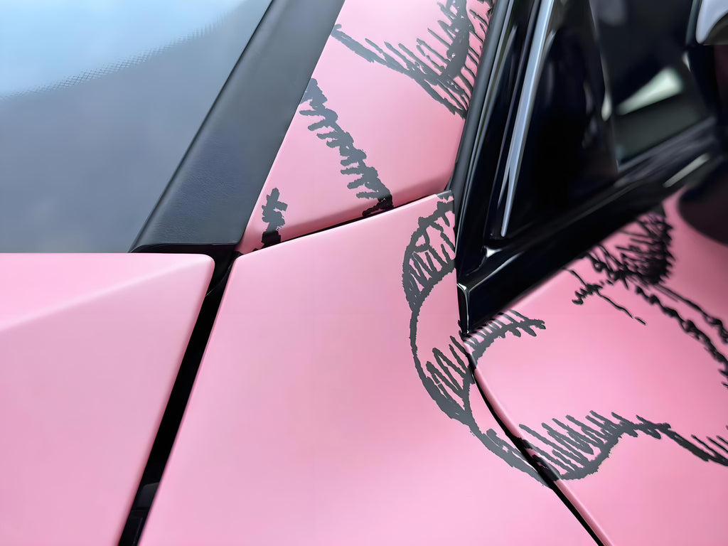 Pinke Sesamstraße-Autofolie in voller Größe