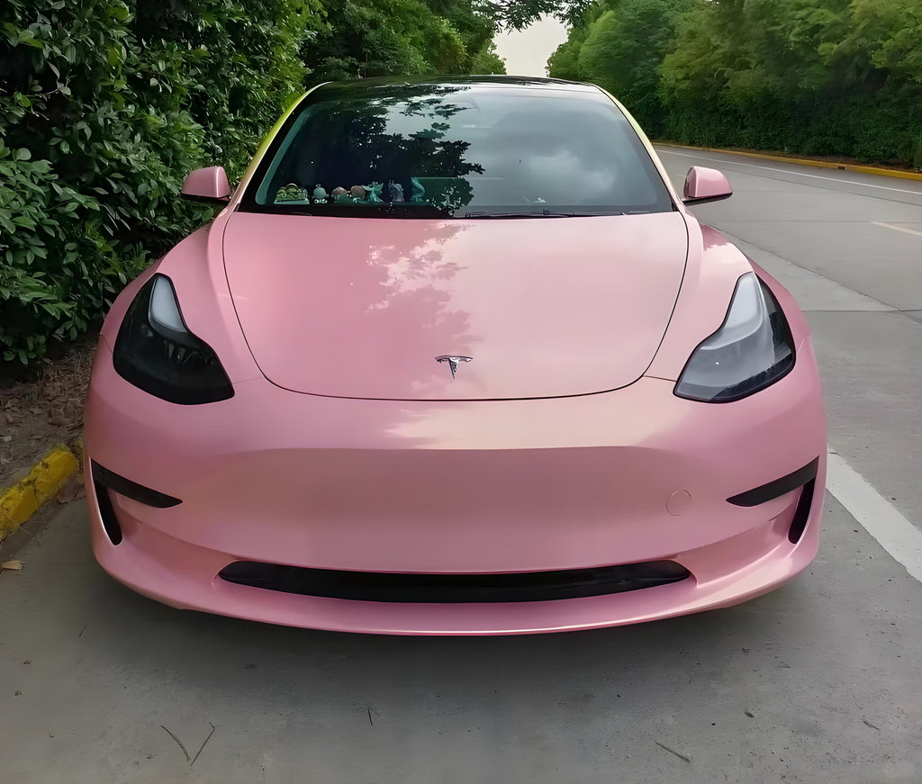 Autofolierung in voller Größe mit Farbverlauf in Pink und Gelb