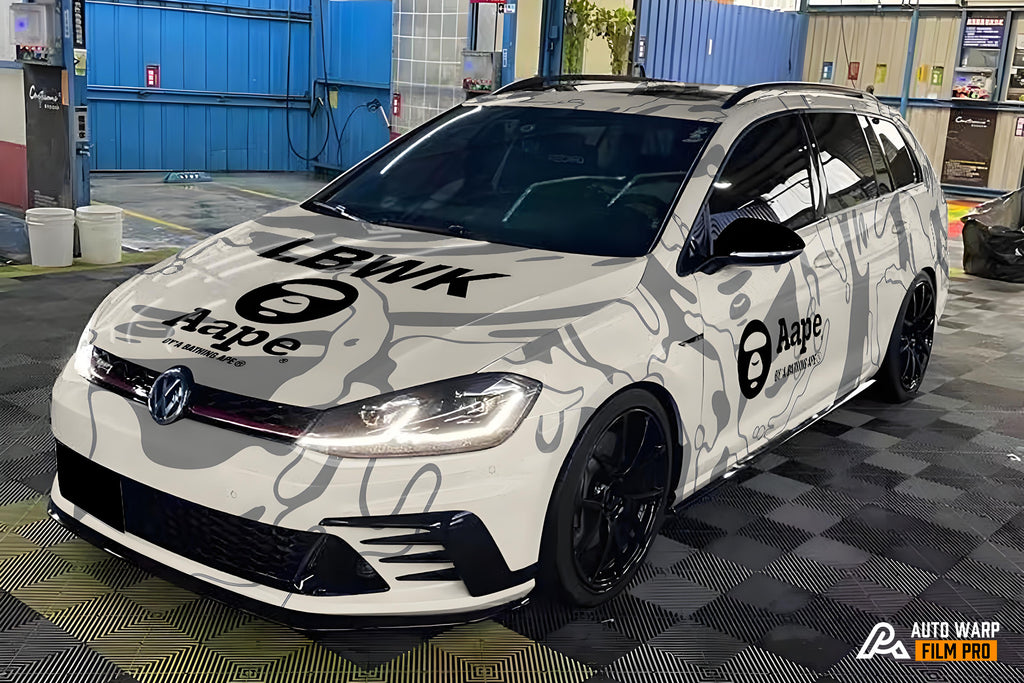 White AAPE Full Size Car Wraps