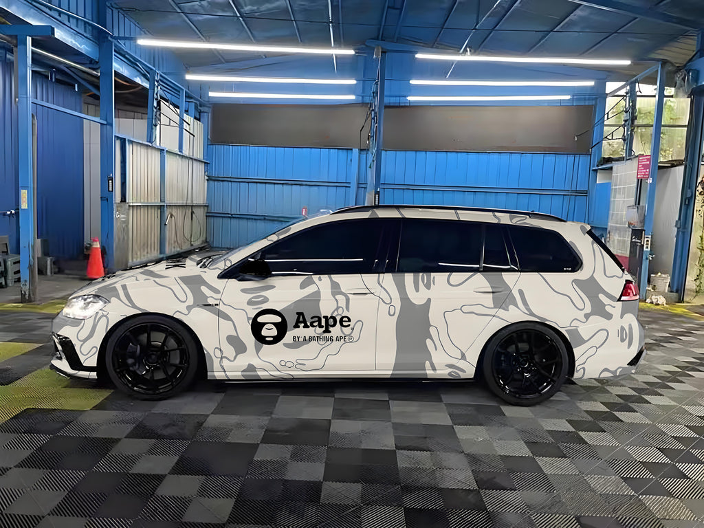 White AAPE Full Size Car Wraps
