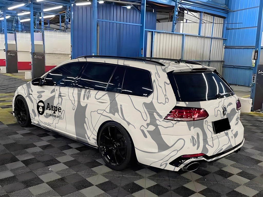 White AAPE Full Size Car Wraps