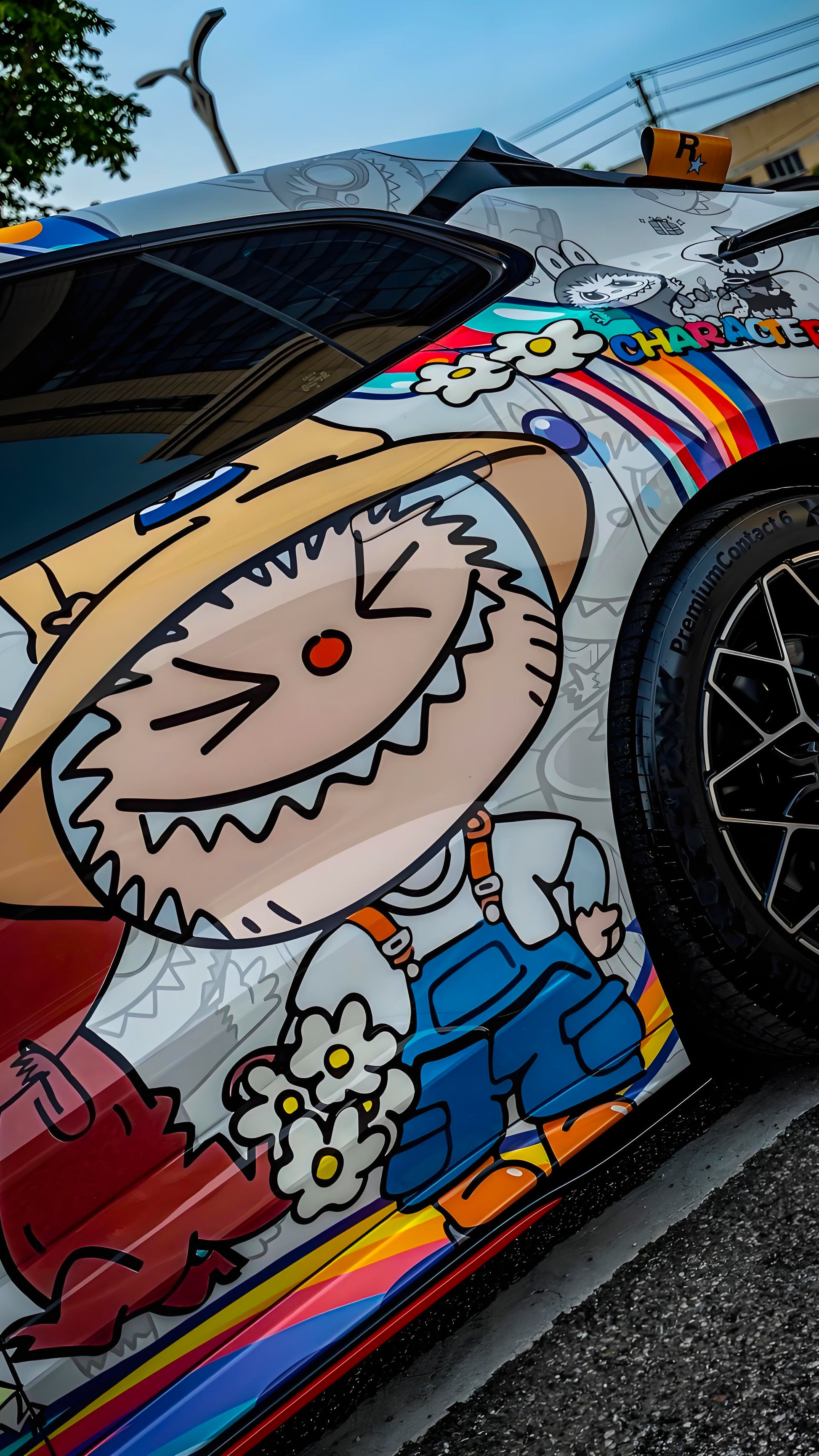 White Labubu Car Wrap [UW-57]