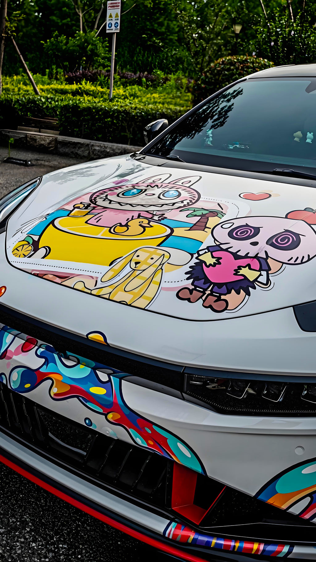 White Labubu Car Wrap [UW-57]