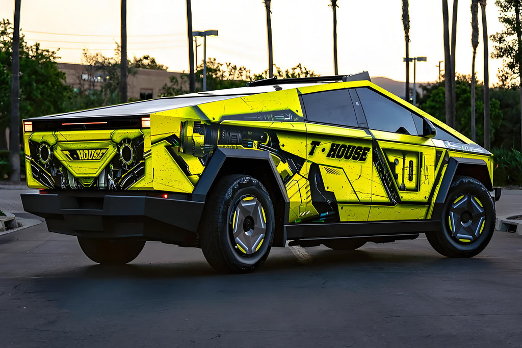 Yellow Cyberpunk Car Wrap [UW-55]