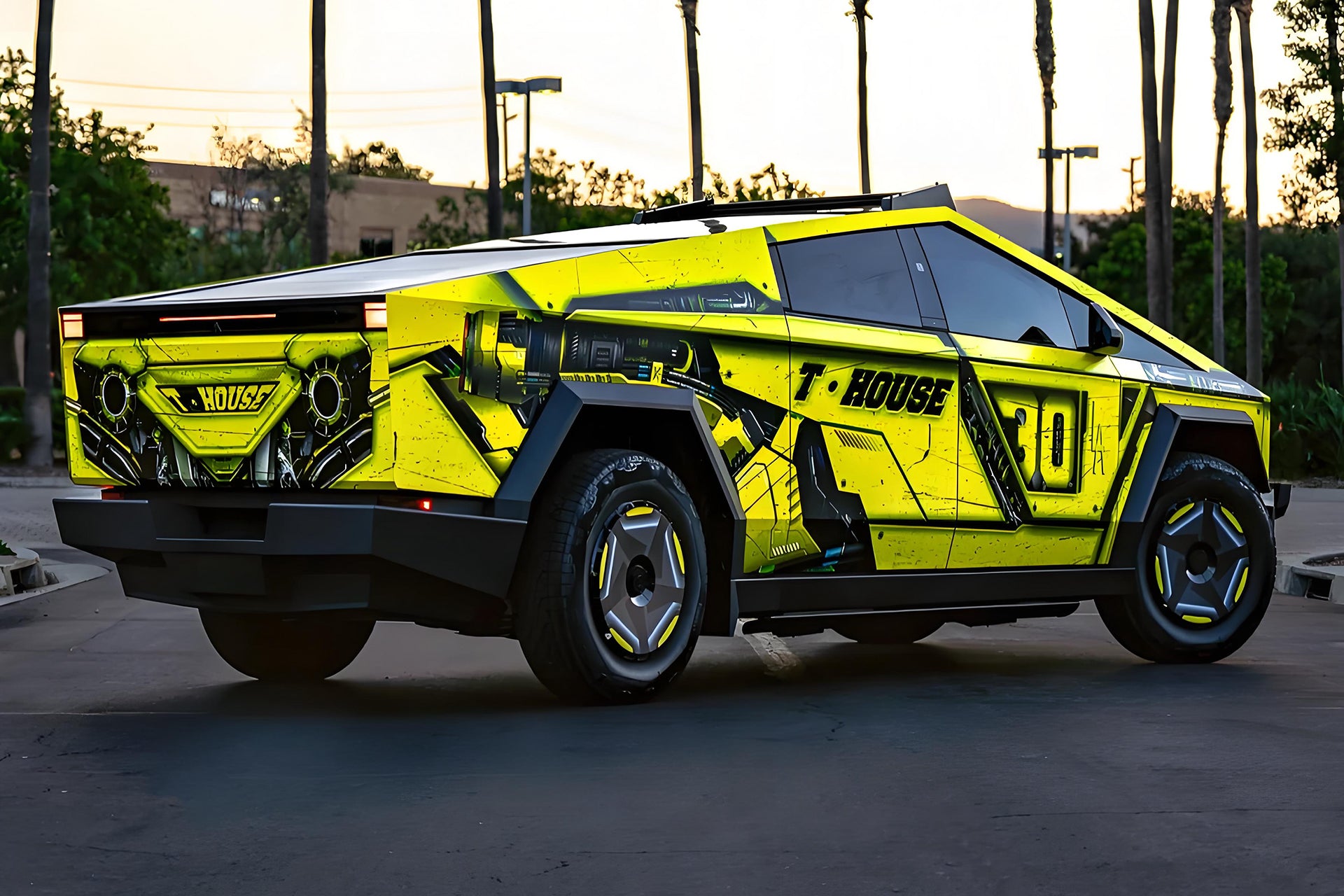 Yellow Cyberpunk Car Wrap [UW-55]