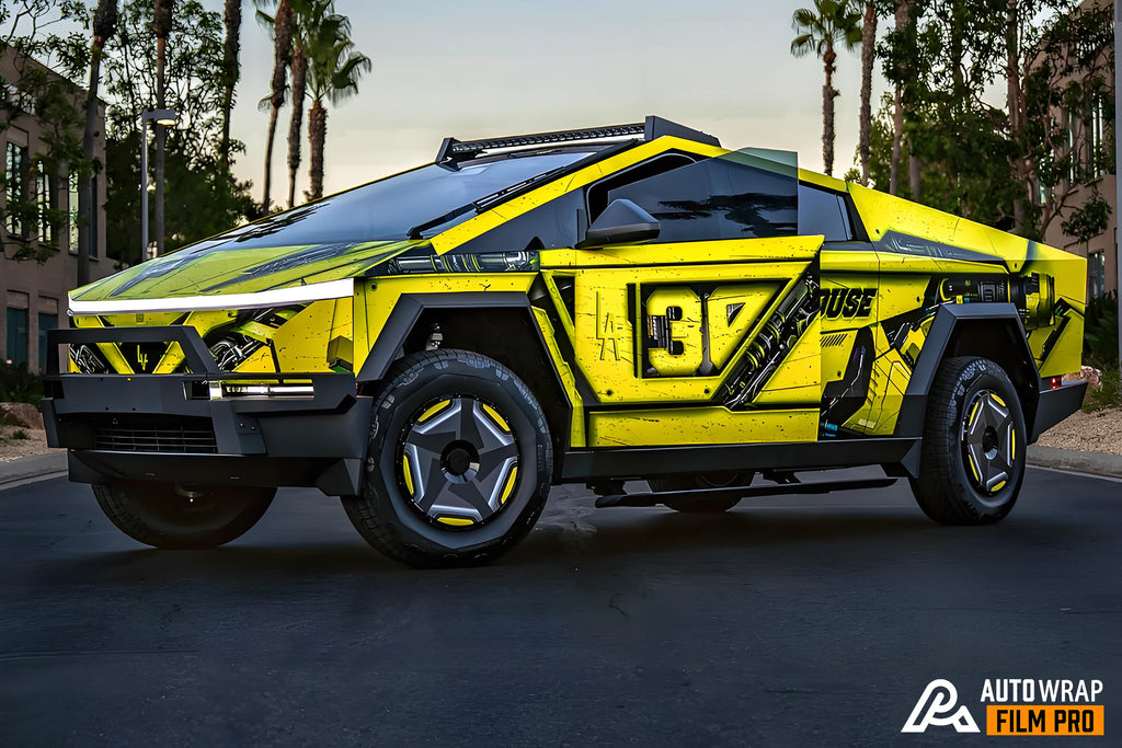 Yellow Cyberpunk Car Wrap [UW-55]