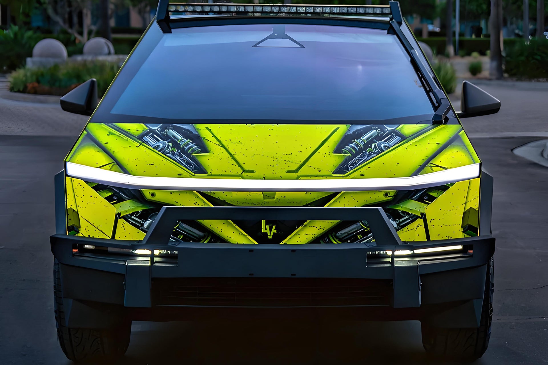 Yellow Cyberpunk Car Wrap [UW-55]
