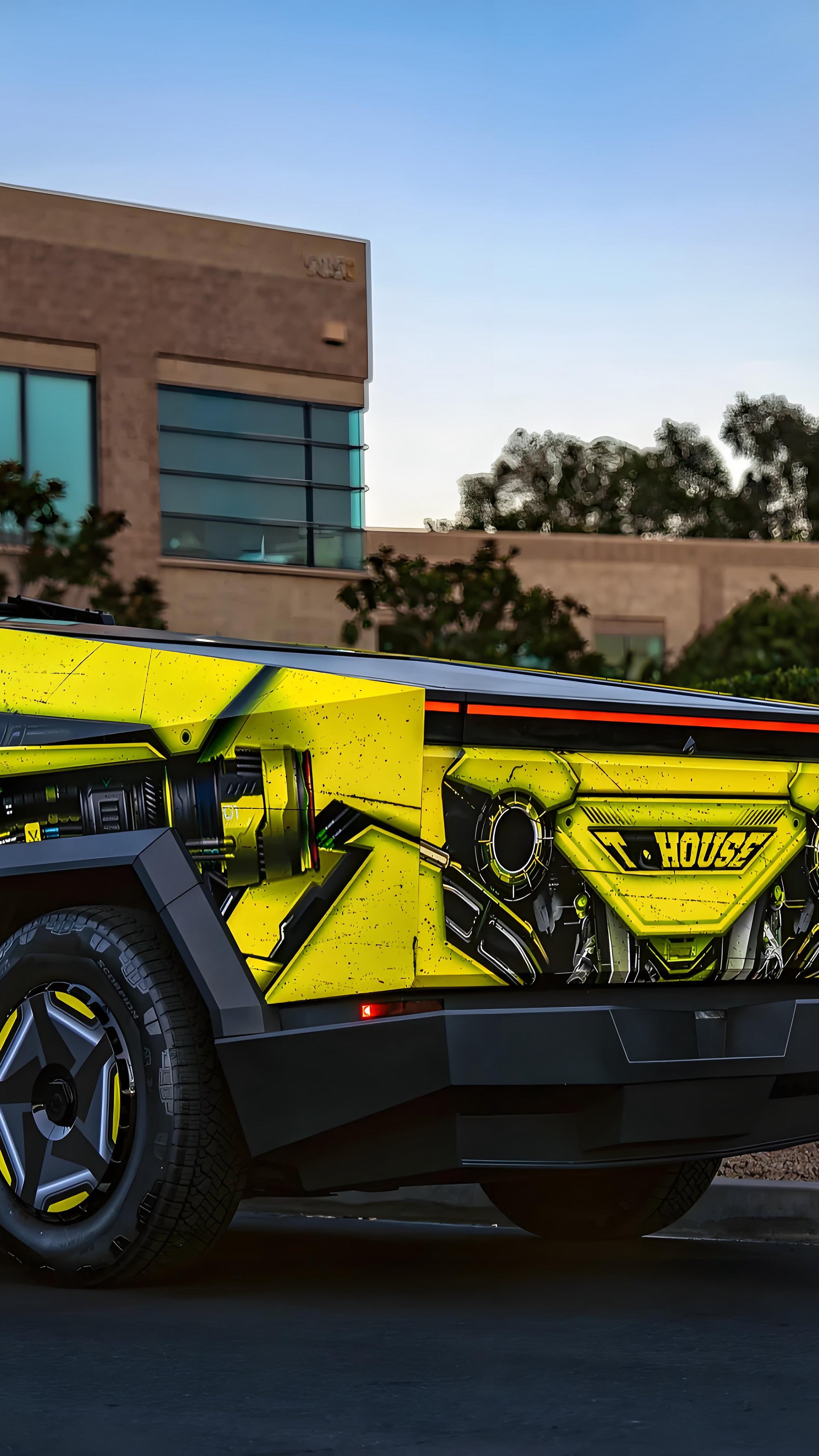 Yellow Cyberpunk Car Wrap [UW-55]