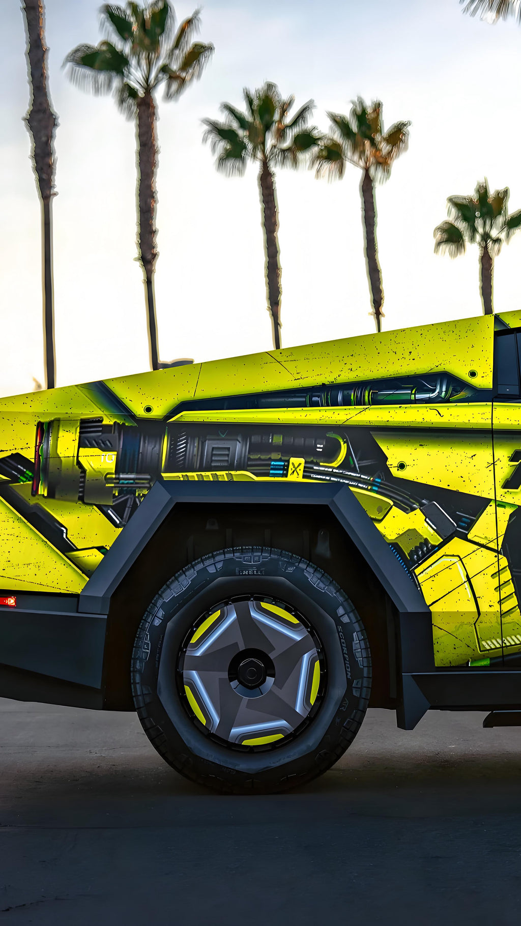 Yellow Cyberpunk Car Wrap [UW-55]
