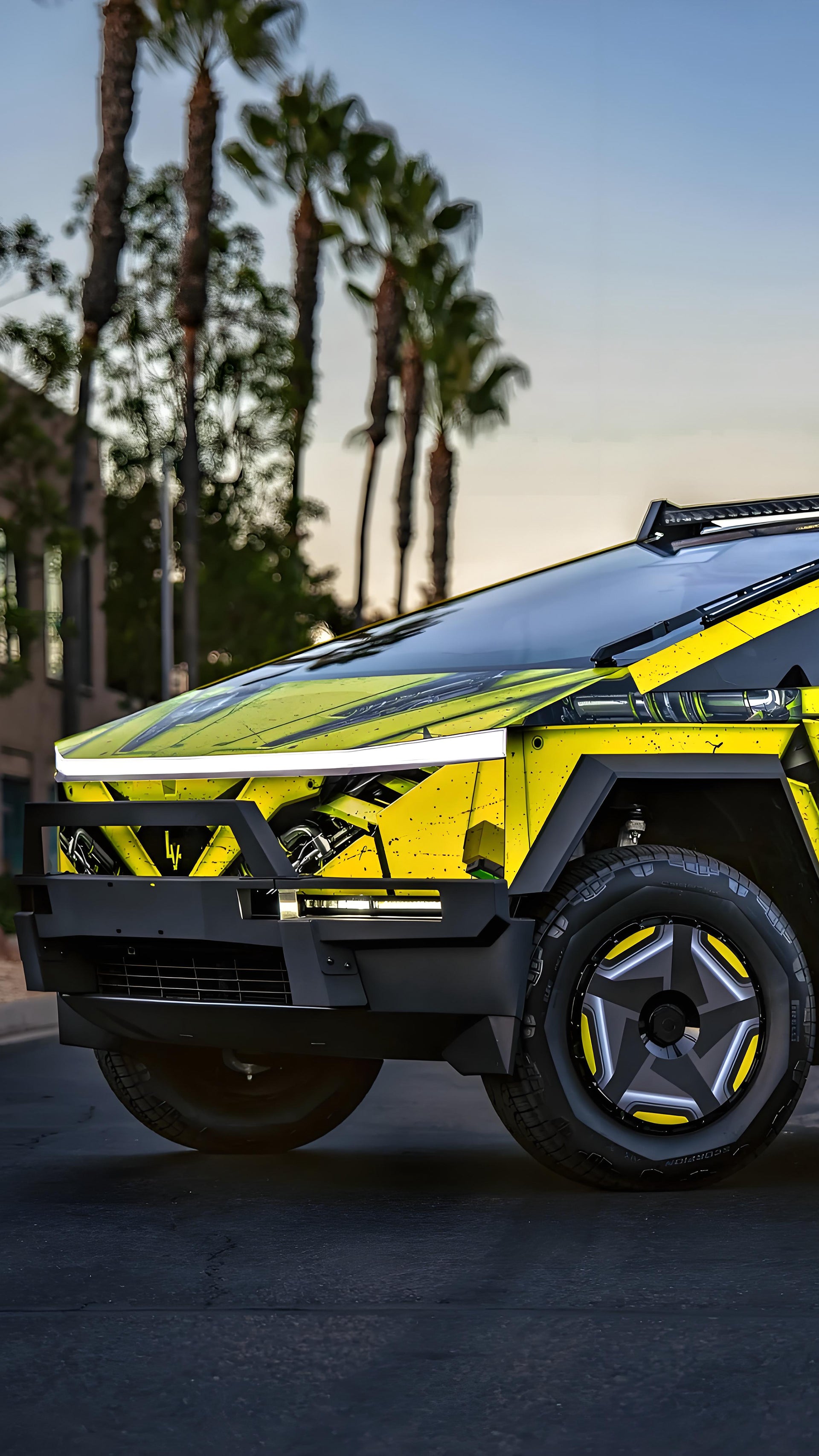 Yellow Cyberpunk Car Wrap [UW-55]