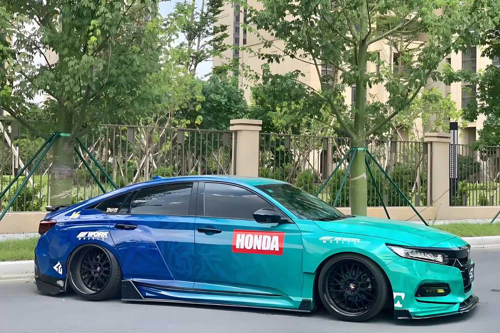 Blue Green Gradient Floral Full Size Car Wrap [UW-13]